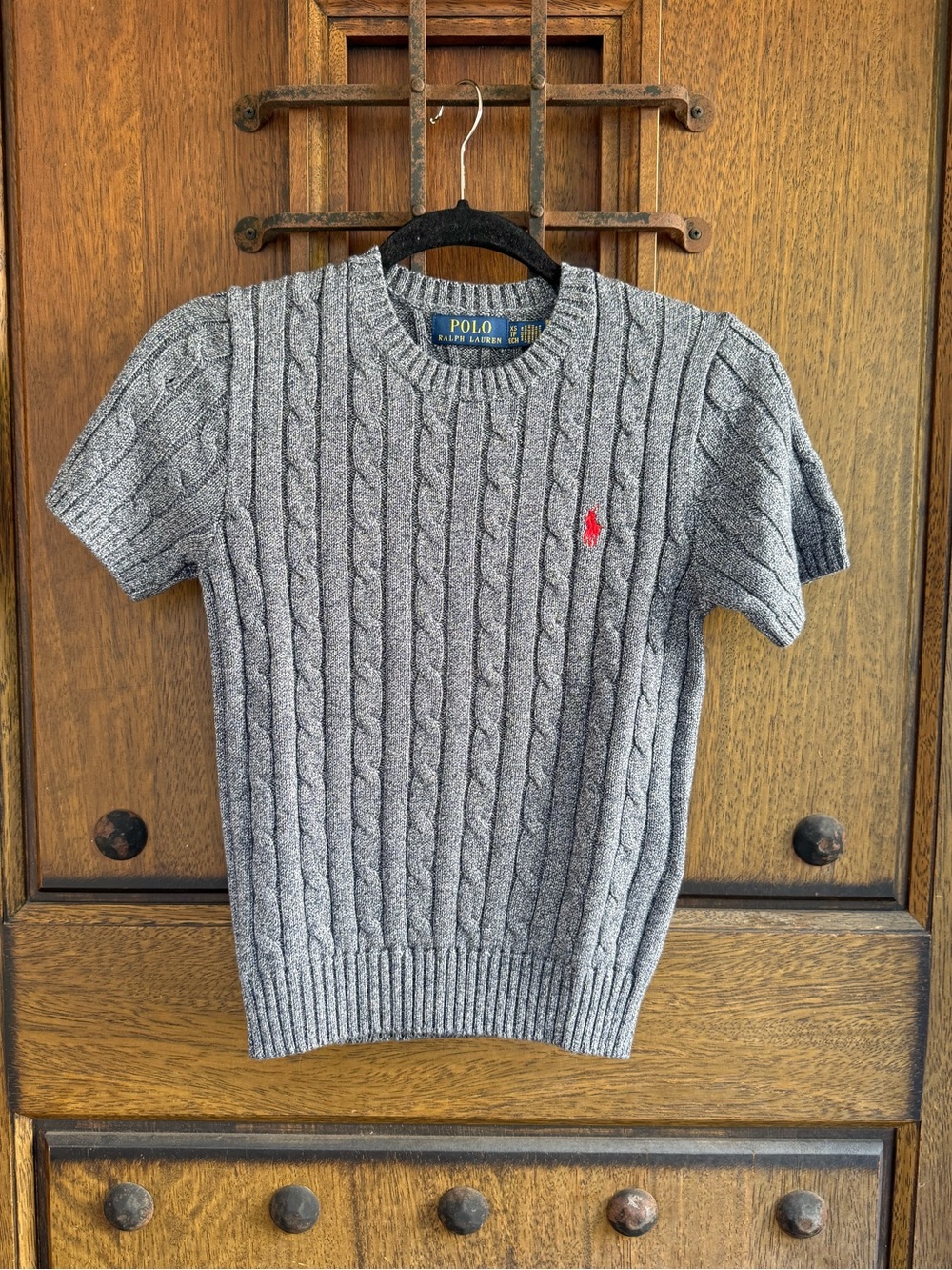 Polo by Ralph Lauren Stone Gray Cable-Knit Crewneck Sweater Size XS